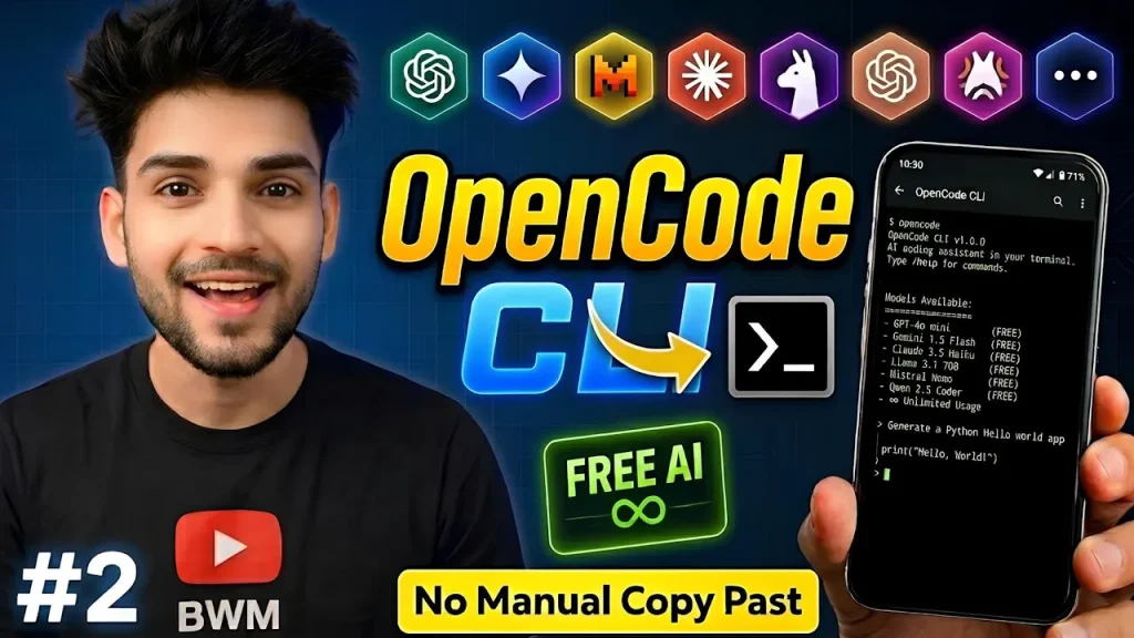 Turn Your Android Into a FREE AI Coding Machine! OpenCode CLI Setup — Complete Guide