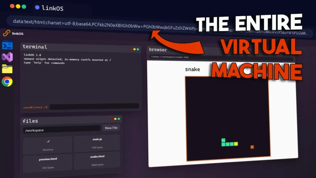 I Compressed An Entire VM Into A Single URL! linkOS Tutorial — WebAssembly VM in Browser