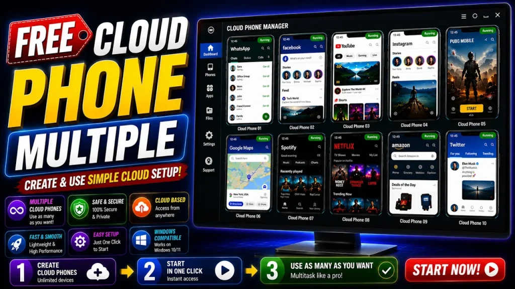 Create Multiple Virtual Android Phones for FREE! Cloud Phone Setup 2026 — Complete Guide