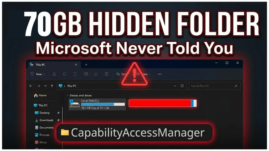 Windows Hidden 70GB Folder: Capability Access Manager — Truth, Verification & Fix (English & Bengali)