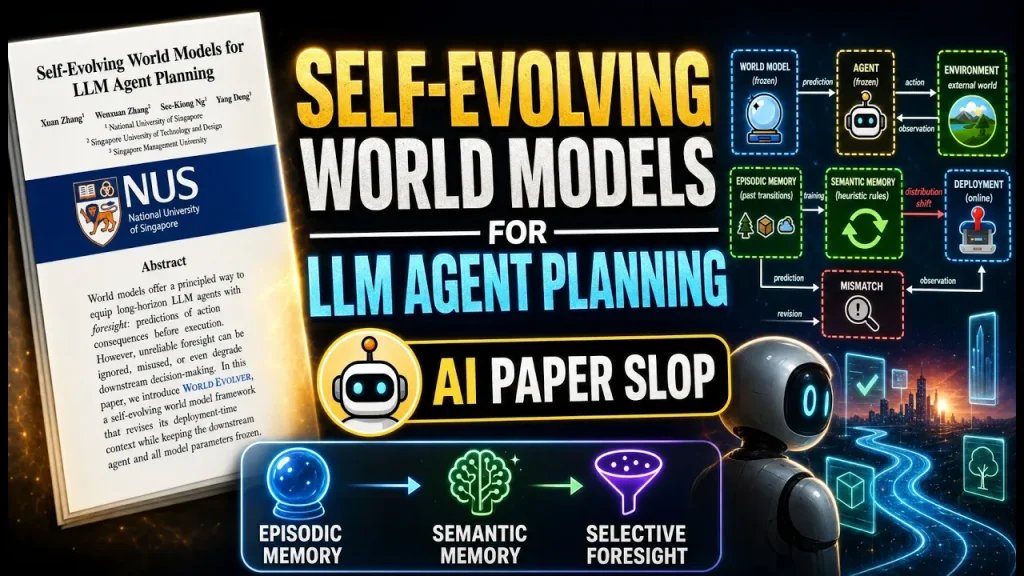 Self-Evolving World Models for LLM Agent Planning (WORLDEVOLVER) — AI Paper Explained | Jun 2026